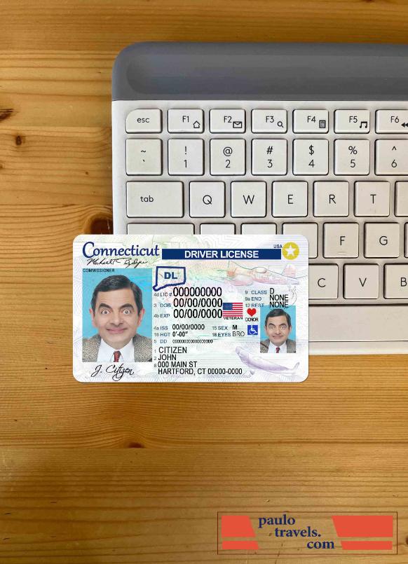 USA Connecticut DL photolook FRONT PSD template